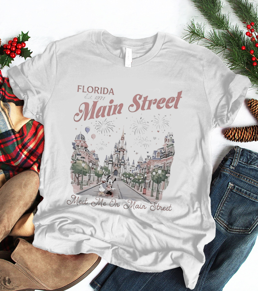 Florida Main Street Est 1971 Meets Me On Main Street Minnie Mickey T-Shirt