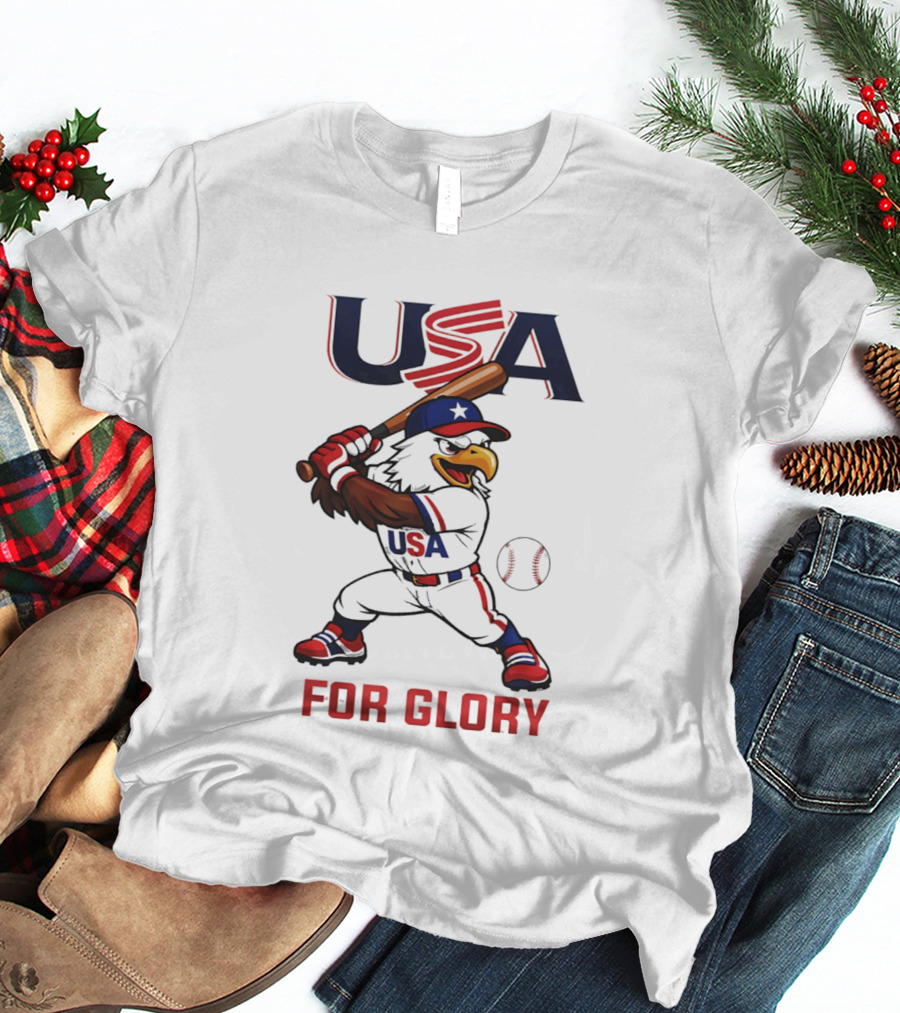 USA Baseball Eagle For Glory World US Baseball T-Shirt