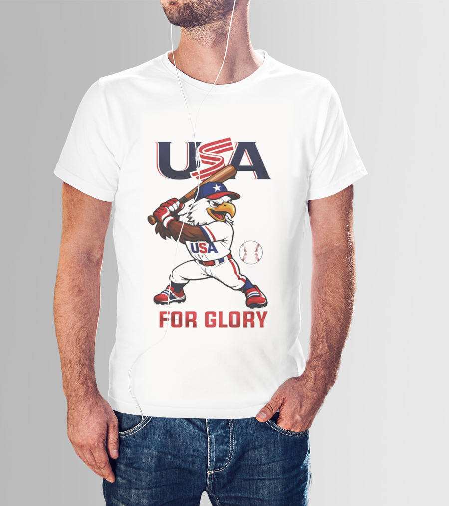 USA Baseball Eagle For Glory World US Baseball T-Shirt