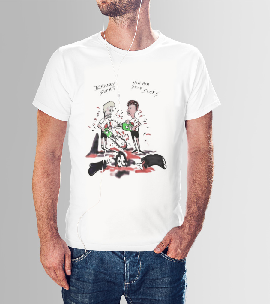 Barney Sucks Yeah Sucks Beavis And Butt Head MTV Cartoon T-Shirt