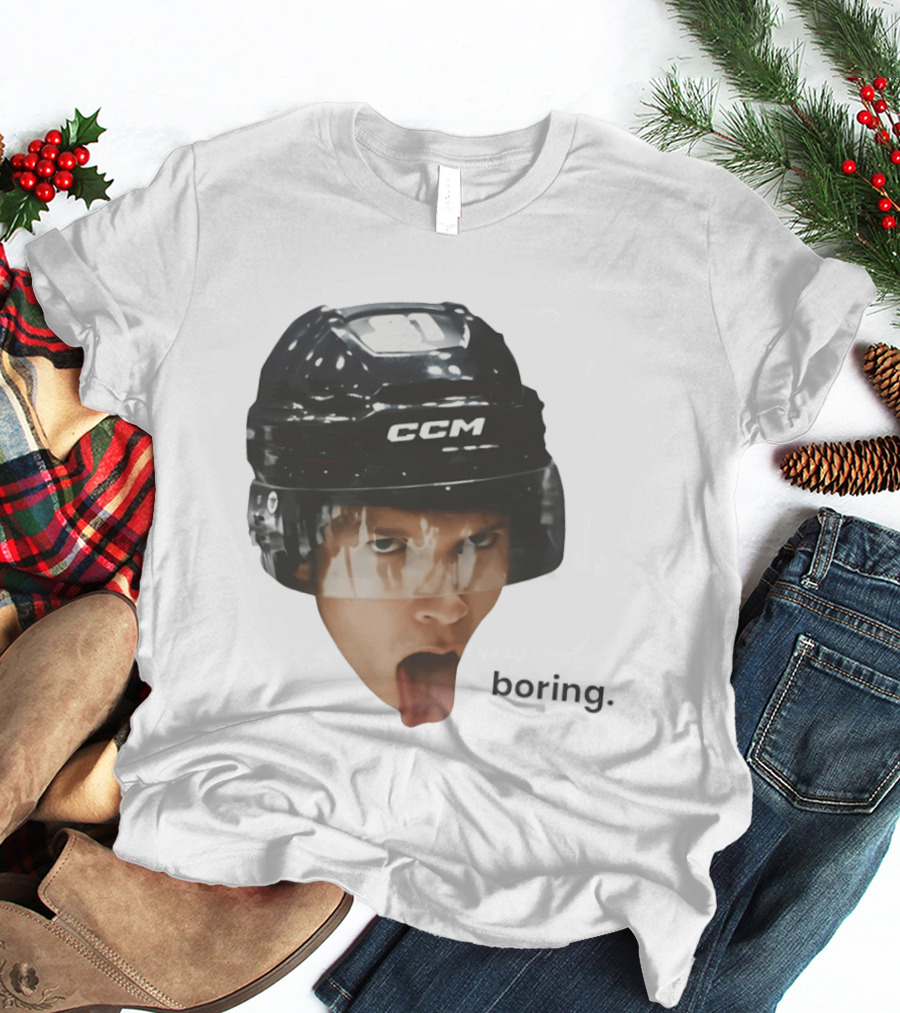 Ilya Rozanov Connor Storrie CCM Heated Rivalry 2026 Boring Helmet Tongue Out T-Shirt