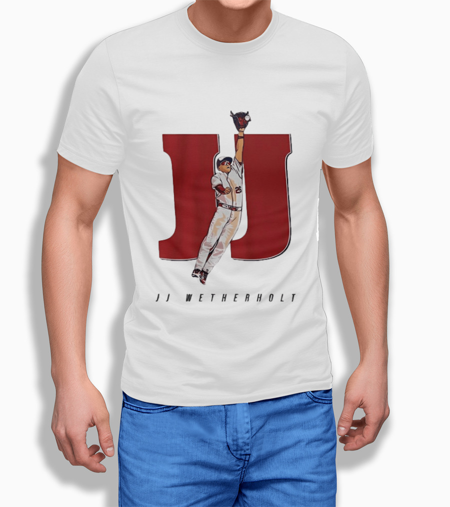 JJ Wetherholt St Louis Cardinals Mad Hops Baseball Player Jumping Action T-Shirt