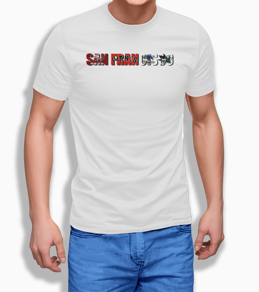 San Francisco 49ers Warriors Giants Sharks Sports Skyline T-Shirt