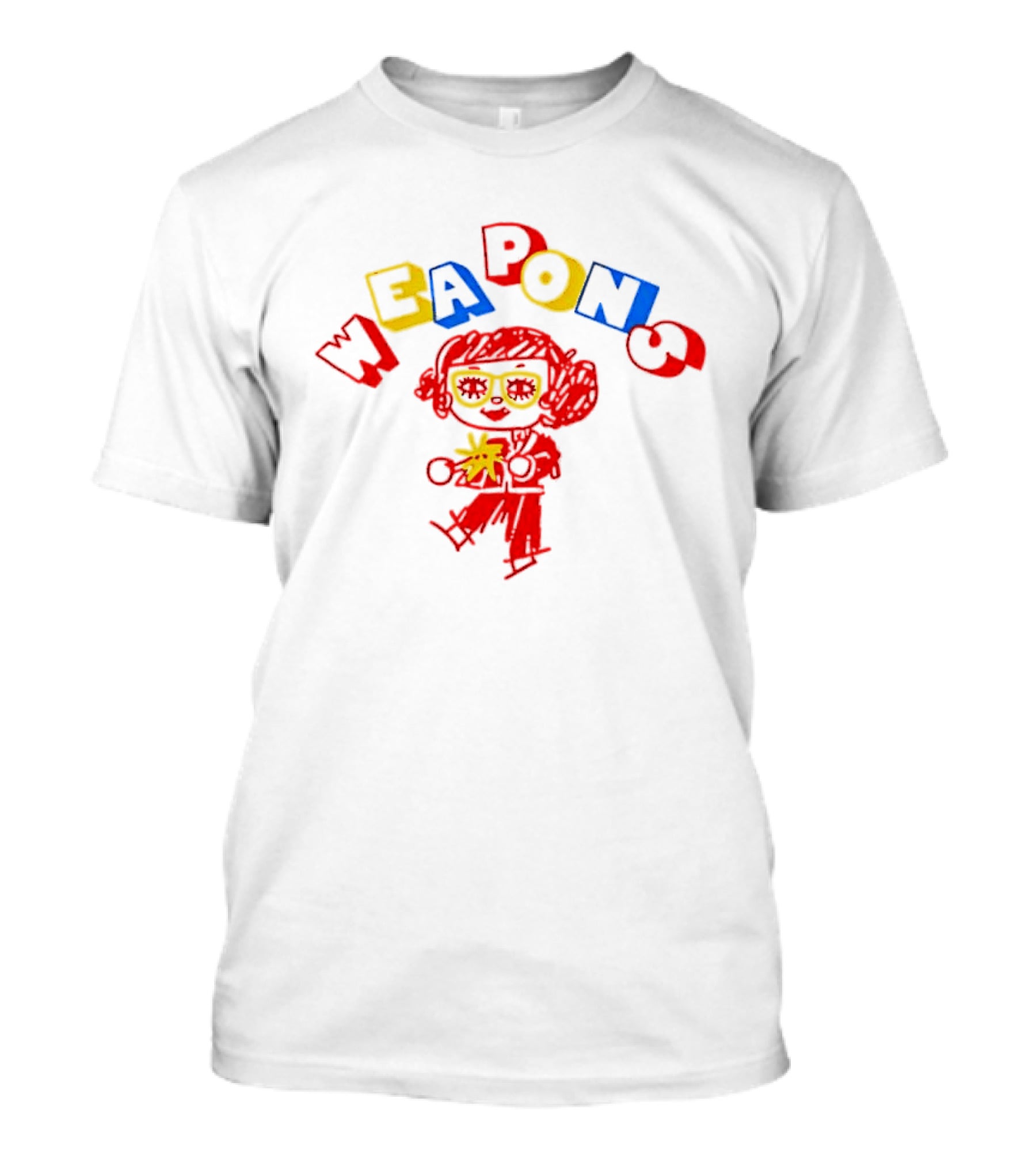 Gladys Weapons Colorful Doodle Art With Glasses And Yellow T-Shirt