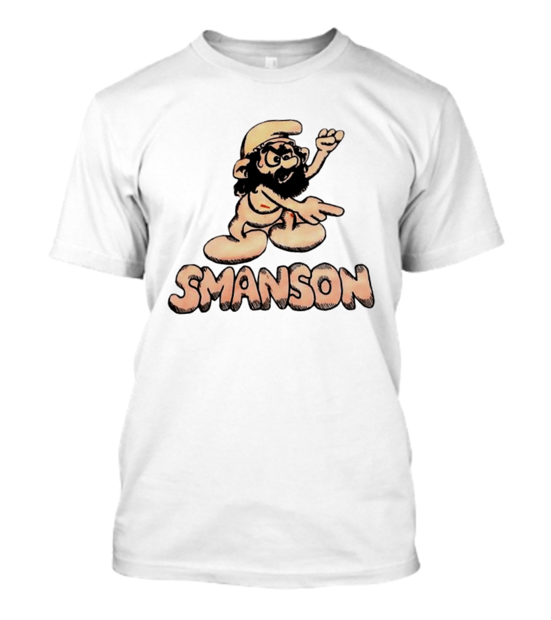 Smanson Smurf X Charles Manson Character Mashup T-Shirt