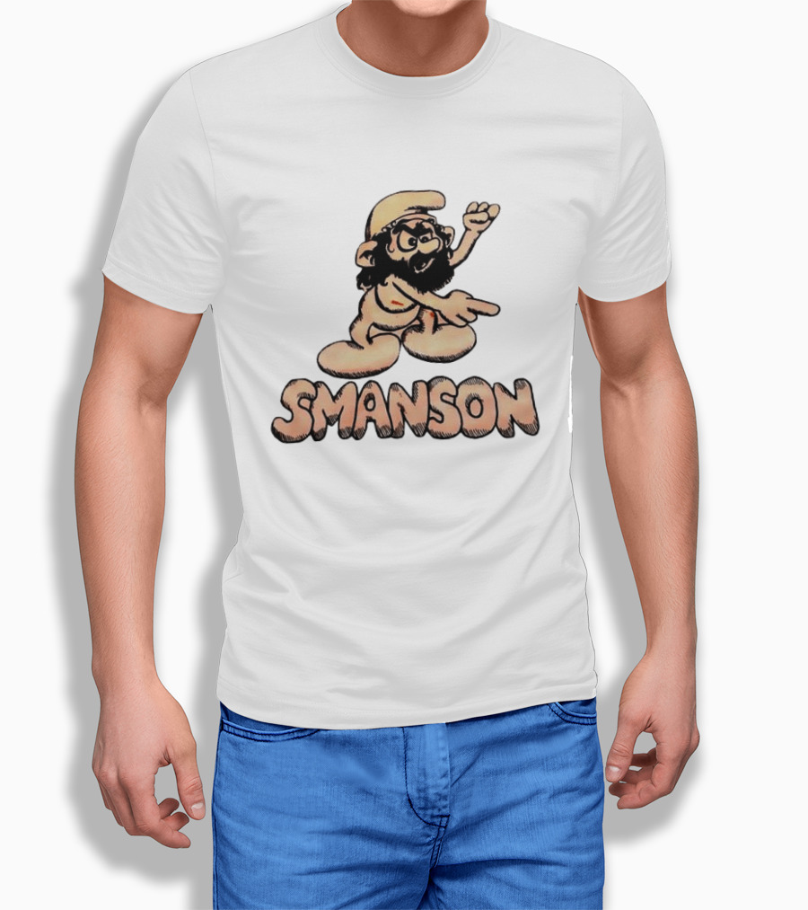 Smanson Smurf X Charles Manson Character Mashup T-Shirt