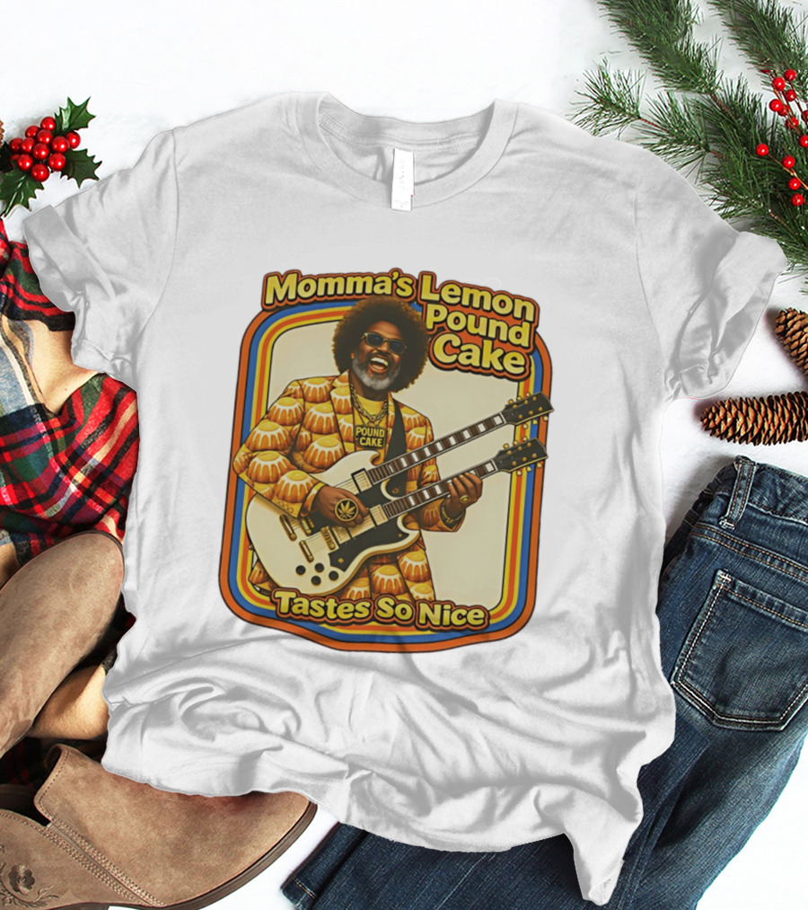 Momma's Lemon Pound Cake Tastes So Nice Double Guitar Retro Vibe T-Shirt