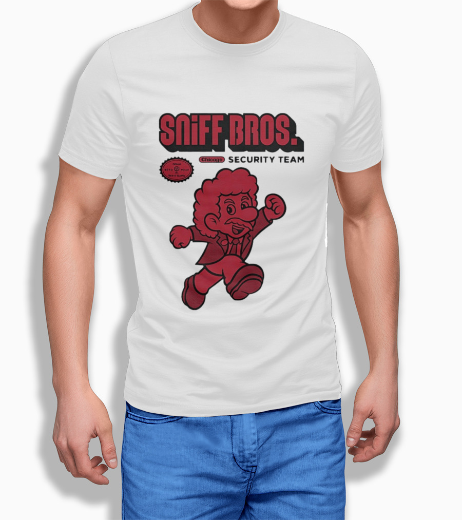 Sniff Bros Chicago Security Team Retro Style Character Official Quality Seal T-Shirt