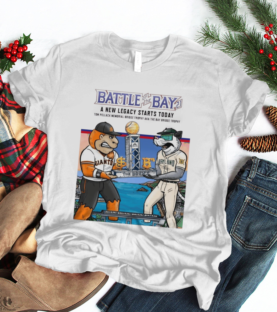 Battle Of The Bay Oakland Ballers Giants New Legacy Series The Bridge T-Shirt