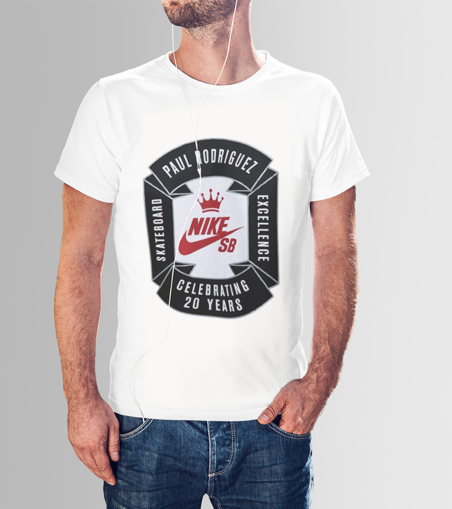 Paul Rodriguez Nike SB Skateboard Excellence Celebrating 20 Years T-Shirt