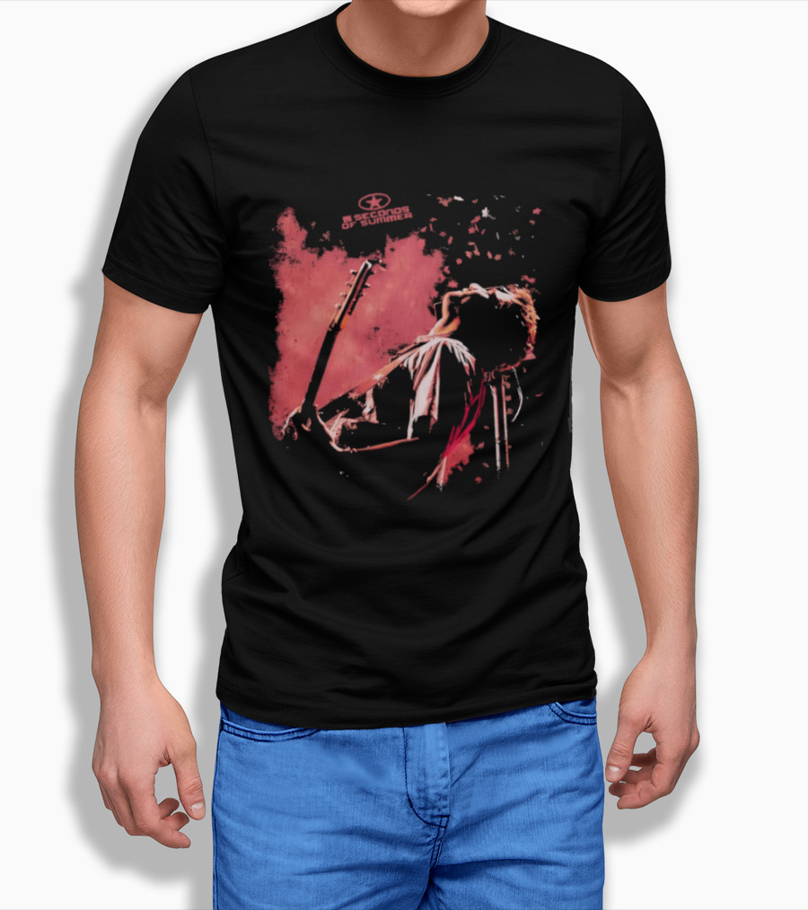 5 Seconds Of Summer Musician Guitarist Illustration Watercolor T-Shirt