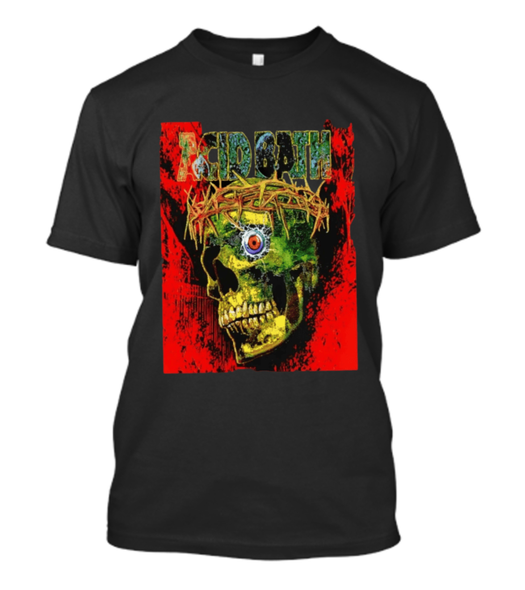 Acid Bath Skull Crown Of Thorns Red T-Shirt