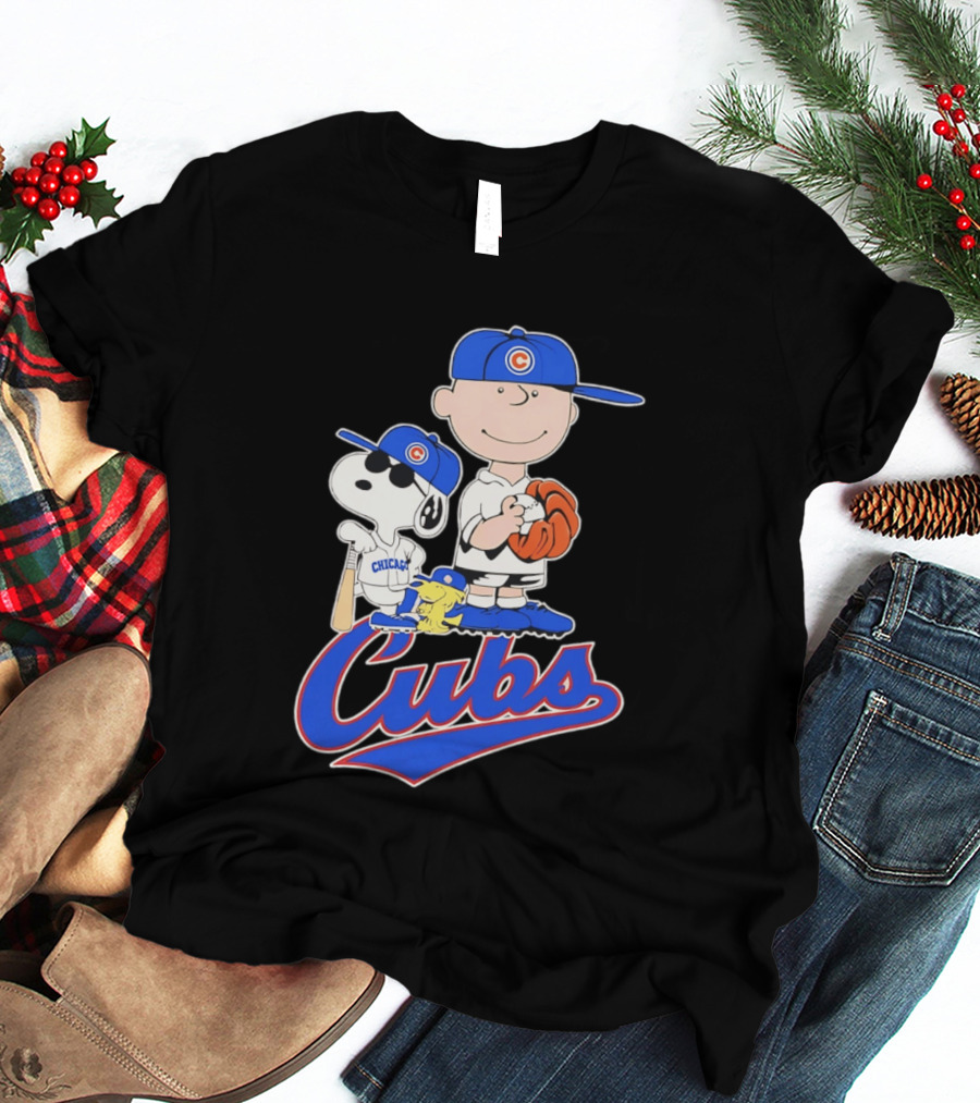 Peanuts Snoopy Woodstock Charlie Brown Chicago Cubs Baseball MLB 2026 T-Shirt