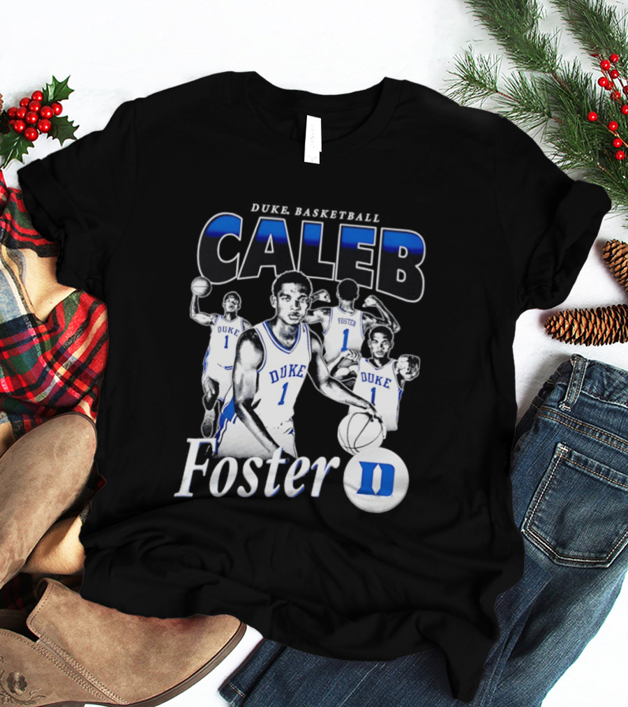 Duke Basketball Caleb Foster Blue Devils D T-Shirt