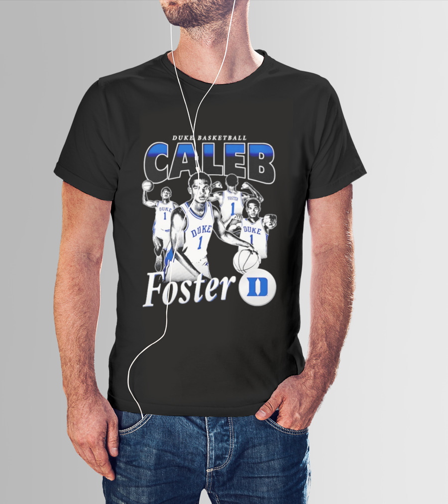 Duke Basketball Caleb Foster Blue Devils D T-Shirt