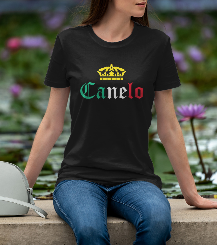 Canelo Crown Mexican Flag Colors Boxing Champion T-Shirt