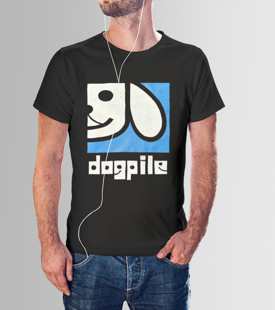 90s Dogpile Logo With Smiling Dog Face T-Shirt