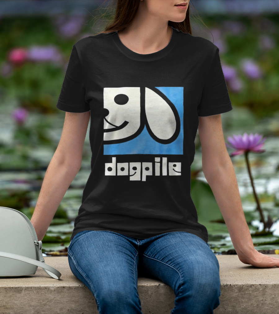 90s Dogpile Logo With Smiling Dog Face T-Shirt