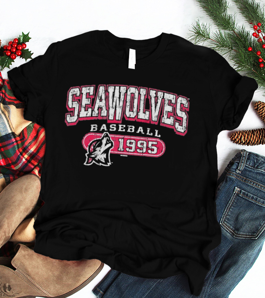 Seawolves Baseball 1995 Erie SeaWolves Wolf Head T-Shirt