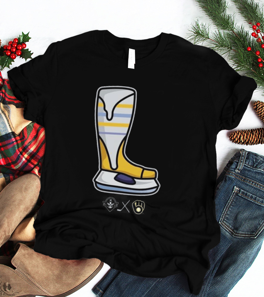 Milwaukee Brewers X Admirals Special Skate Boot Icon With Brewers T-Shirt