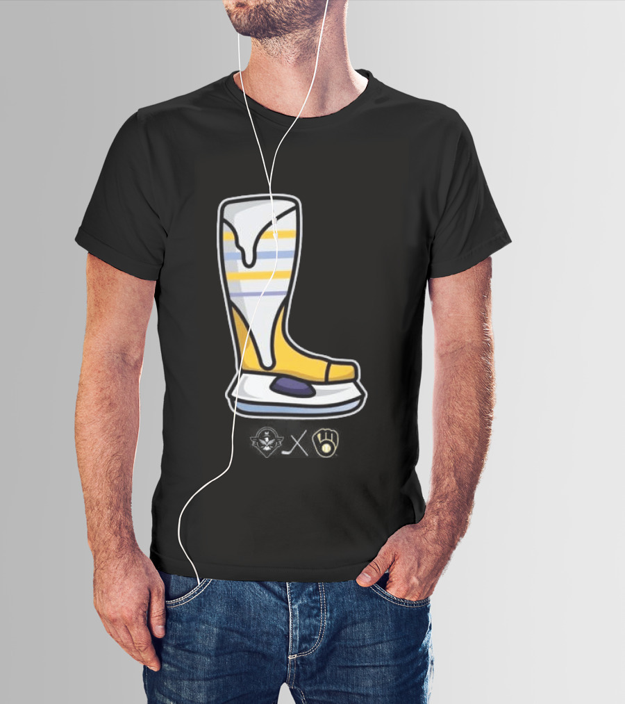 Milwaukee Brewers X Admirals Special Skate Boot Icon With Brewers T-Shirt