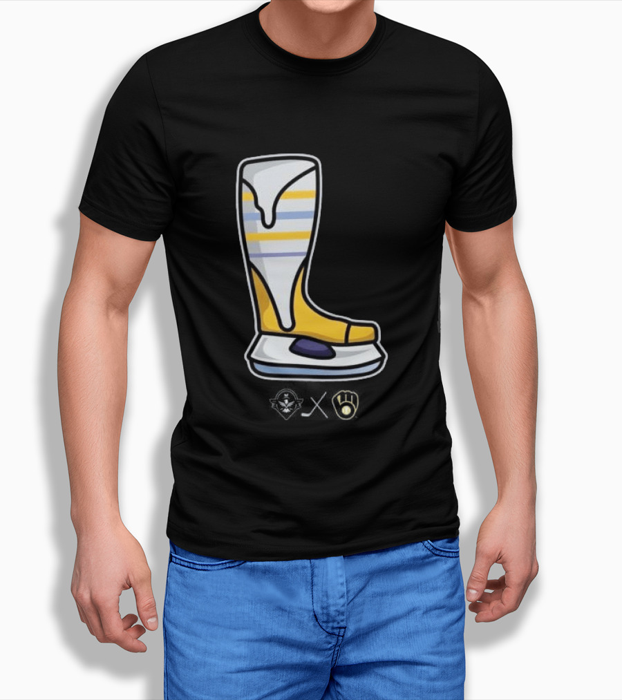 Milwaukee Brewers X Admirals Special Skate Boot Icon With Brewers T-Shirt