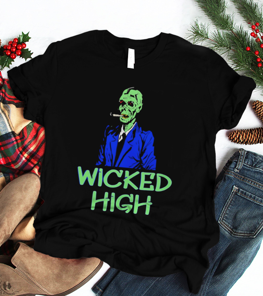 Wicked High Stoned Zombie In Suit Smoking Cigarette T-Shirt