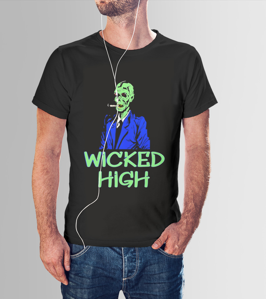 Wicked High Stoned Zombie In Suit Smoking Cigarette T-Shirt