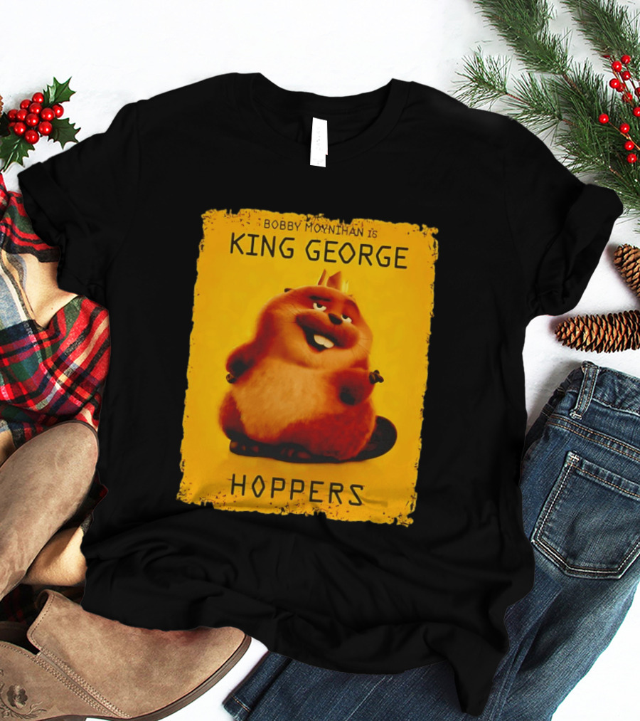 Bobby Moynihan Is King George Hoppers Smiling Cartoon Character With Crown On Orange T-Shirt