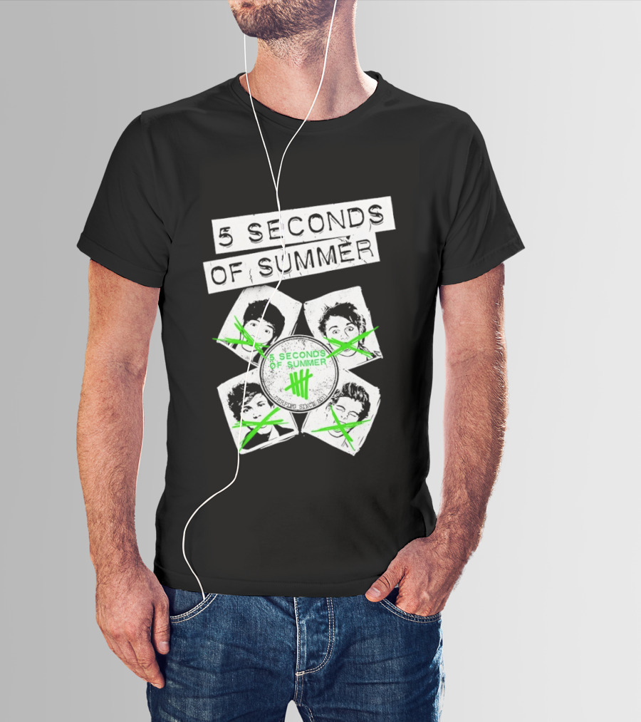 5 Seconds Of Summer 5SOS Green Iconic Faces Derping Since 2011 T-Shirt