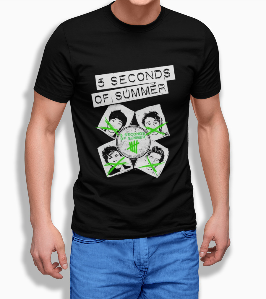 5 Seconds Of Summer 5SOS Green Iconic Faces Derping Since 2011 T-Shirt
