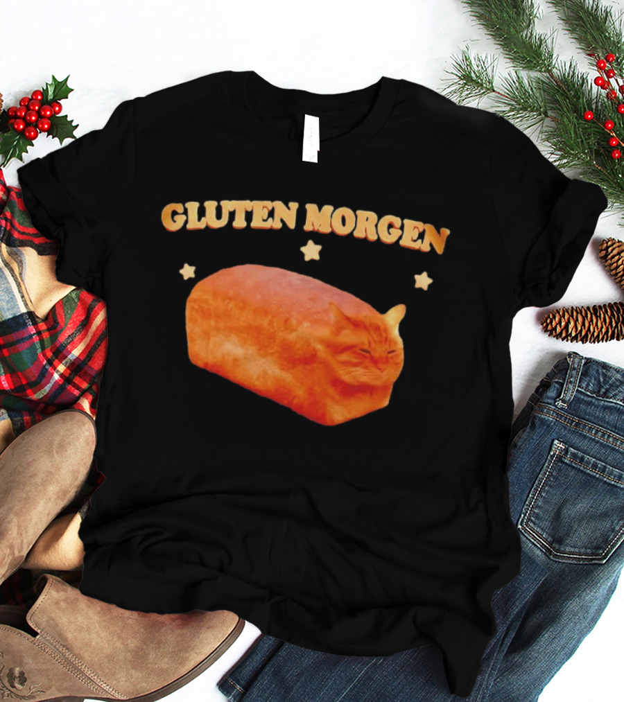 Gluten Morgen Funny Cat Bread Meme Star T-Shirt