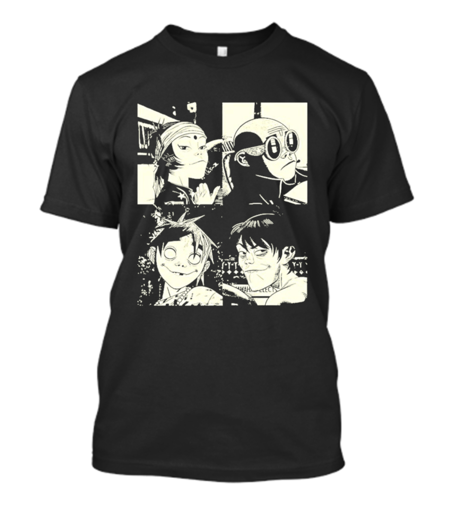 Gorillaz 2D Murdoc Niccals Noodle Russel Hobbs Animation T-Shirt