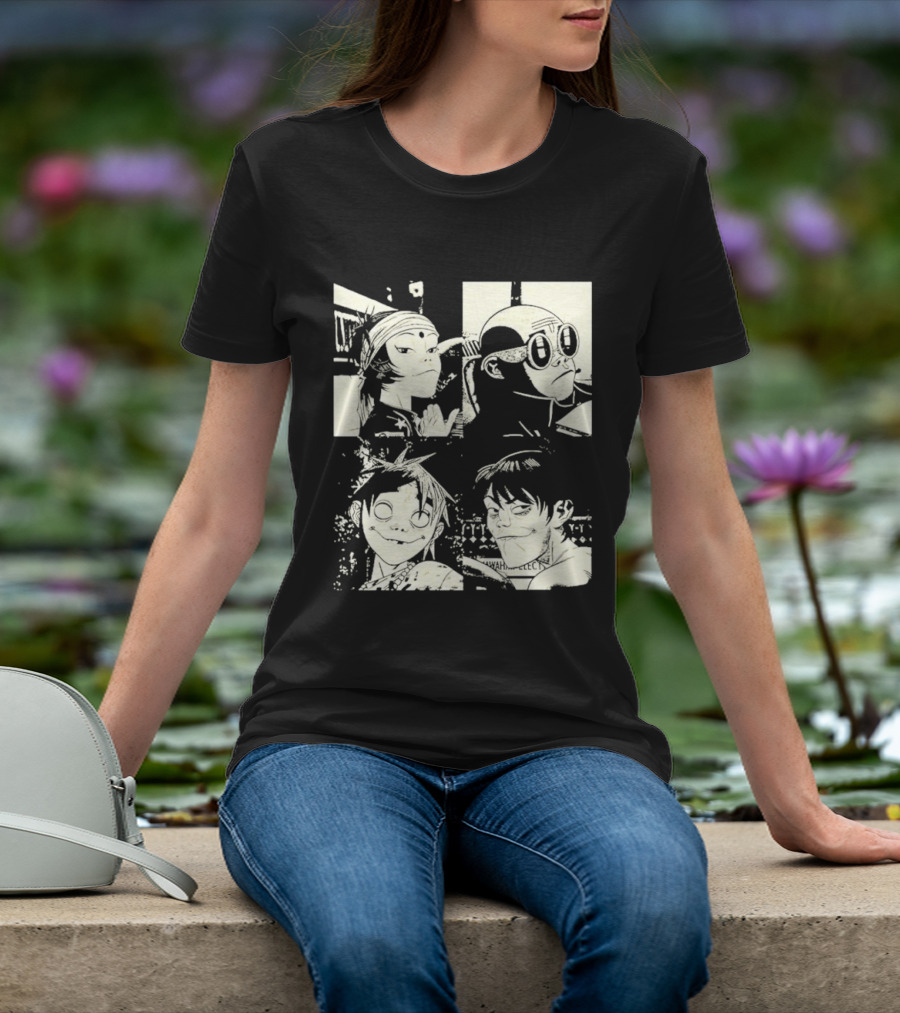 Gorillaz 2D Murdoc Niccals Noodle Russel Hobbs Animation T-Shirt
