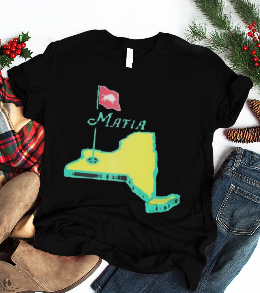 Buffalo Bills Mafia New York Golf Flag Map T-Shirt