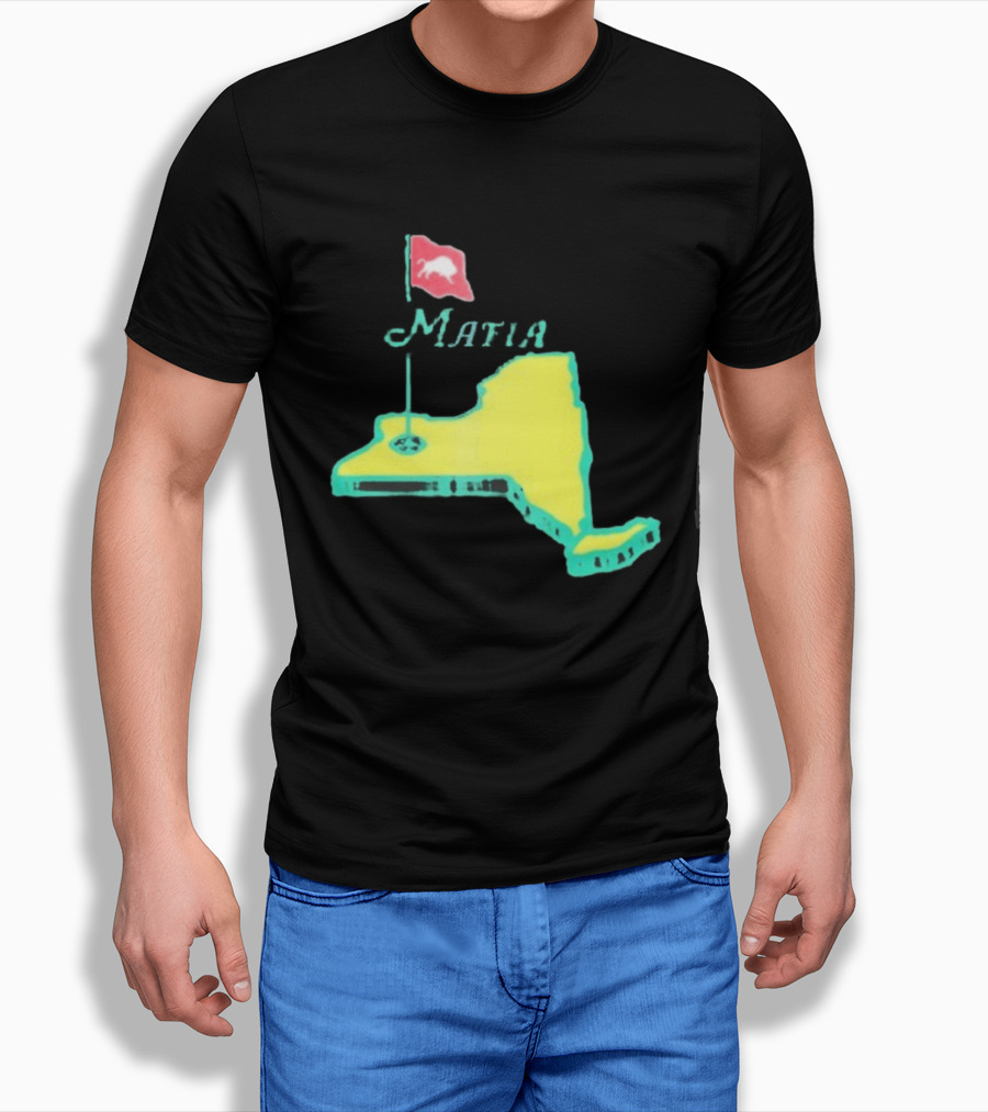 Buffalo Bills Mafia New York Golf Flag Map T-Shirt