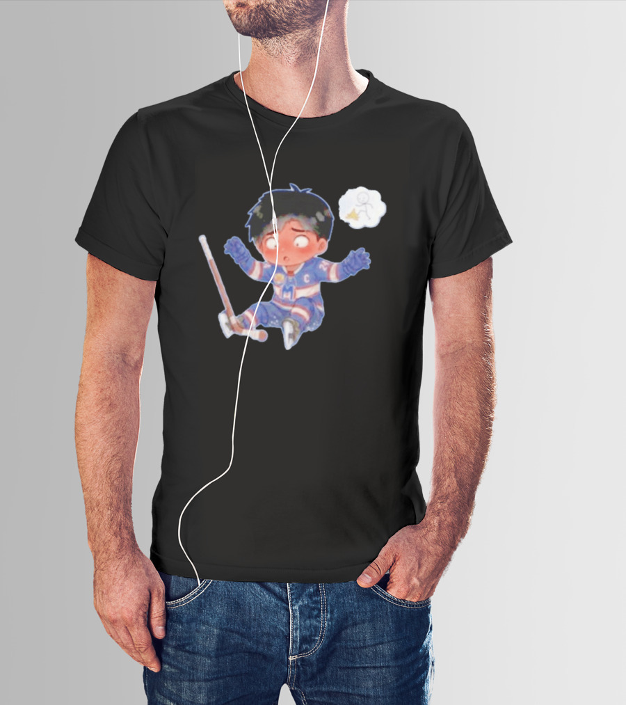 Hollander Chibi Hockey Player Banana Peel Mishap T-Shirt