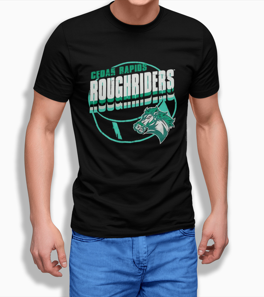 Cedar Rapids RoughRiders Horse Head T-Shirt