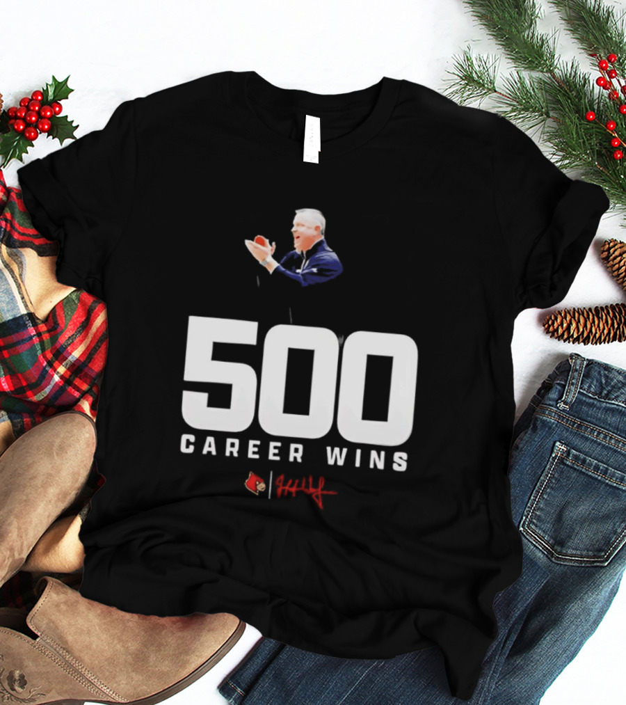 500 Career Wins Coach Jeff Walz Red Cardinals T-Shirt