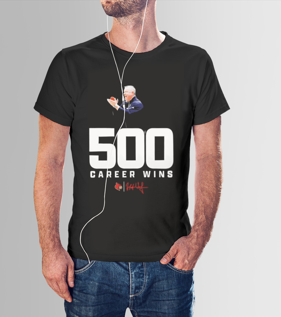 500 Career Wins Coach Jeff Walz Red Cardinals T-Shirt