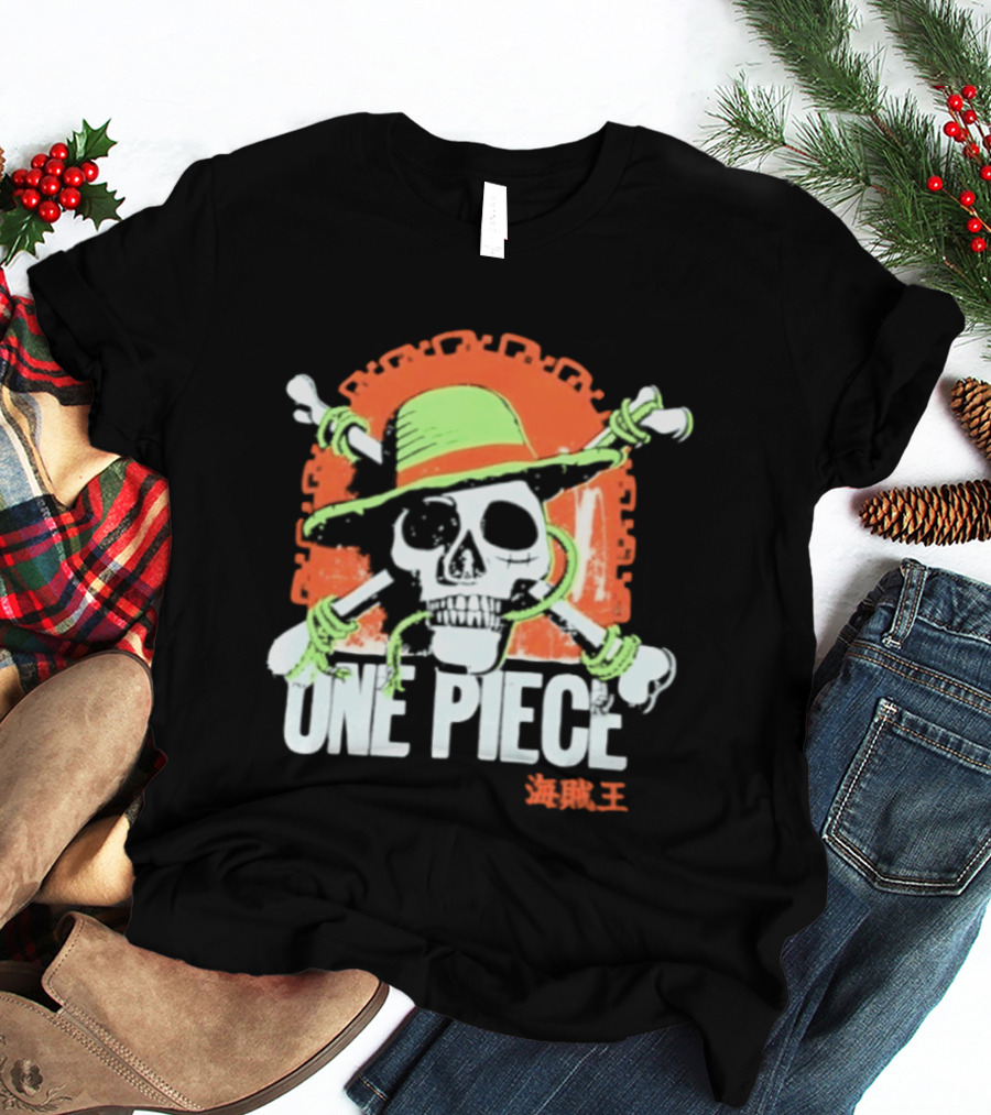 Ripple Junction One Piece Jolly Roger Skull With Hat T-Shirt