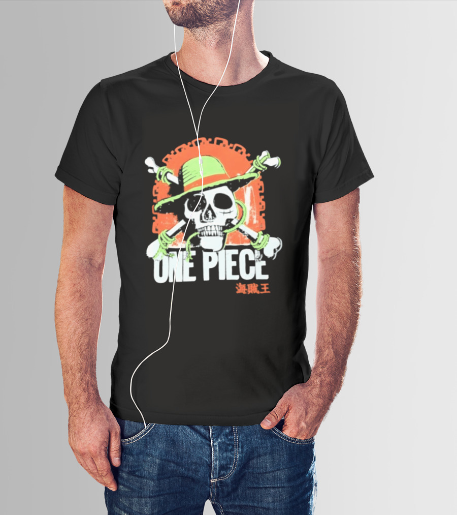 Ripple Junction One Piece Jolly Roger Skull With Hat T-Shirt