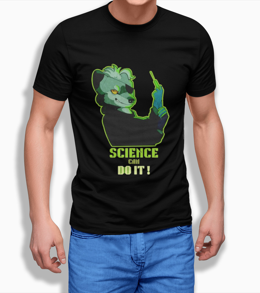 Science Can Do It Cartoon Panda With Test Tube T-Shirt