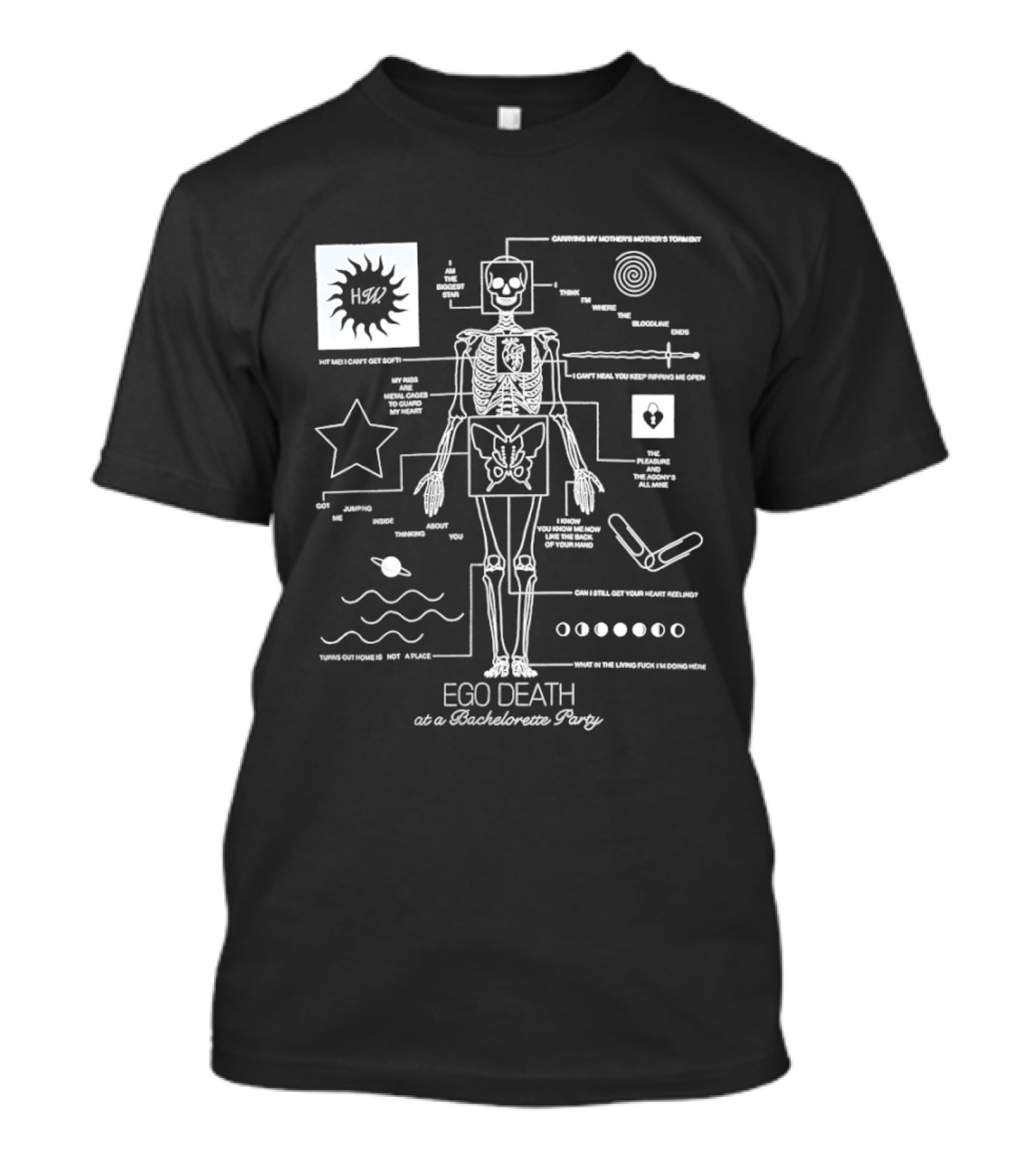 Ego Death Metaphysical Diagram Bachelorette Party Skeleton T-Shirt