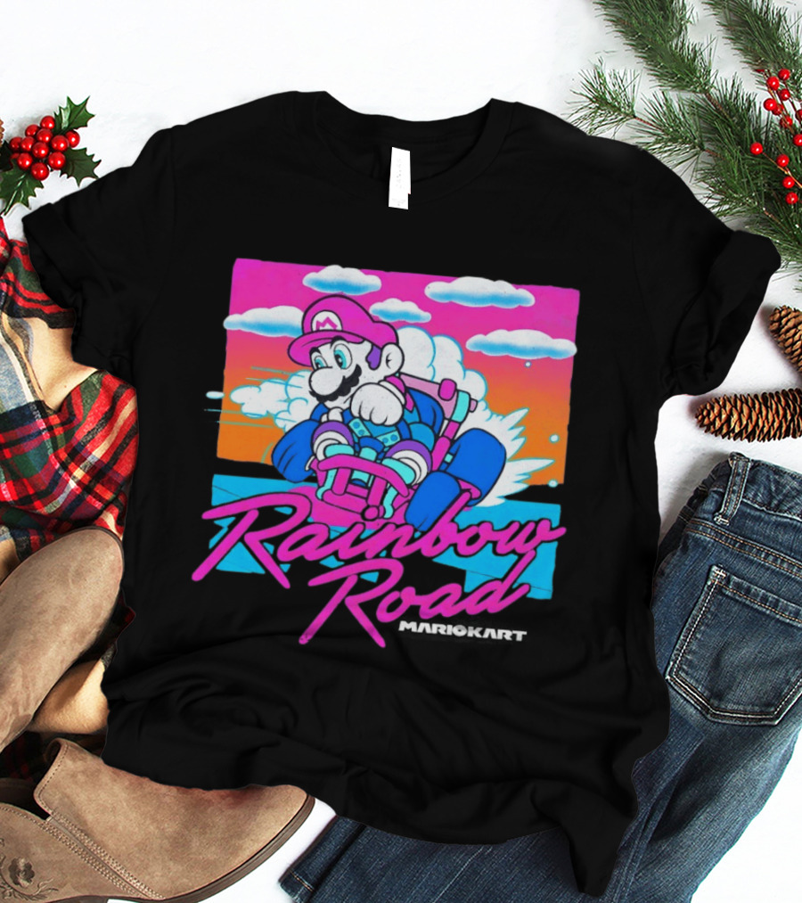 Rainbow Road Super Mario Kart Racing Adventure T-Shirt