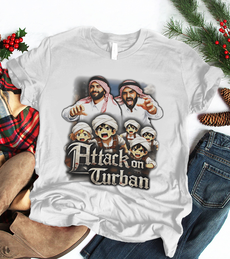 Attack On Turban Anime Characters And Traditional Attire T-Shirt