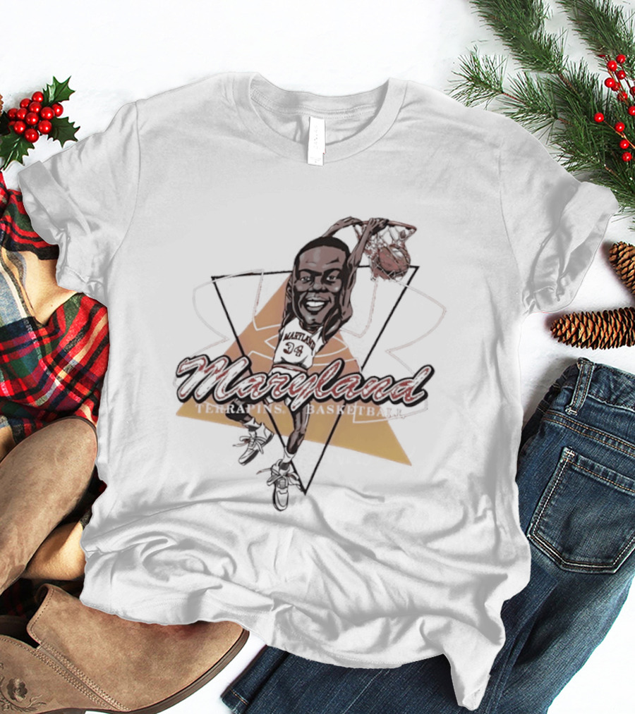 Len Bias 34 Maryland Dunking Cartoon T-Shirt