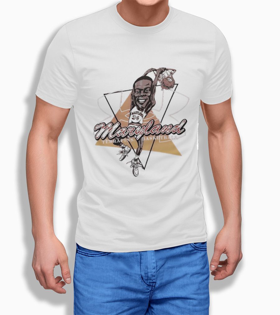Len Bias 34 Maryland Dunking Cartoon T-Shirt