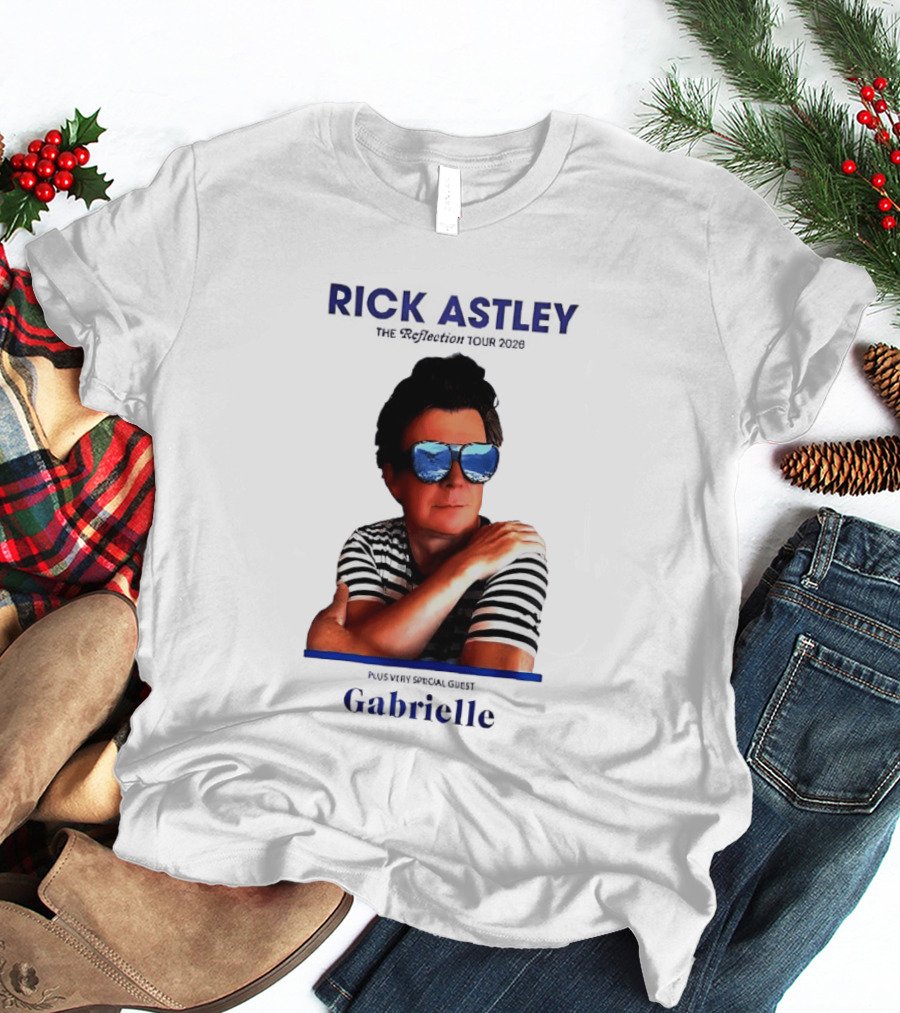 Rick Astley Tour 2026 Reflection Cool Shades Stripes T-Shirt