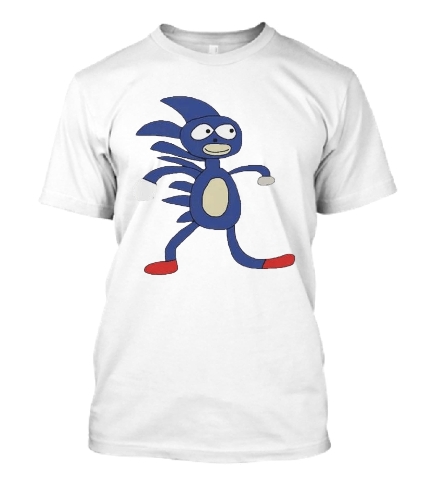 Sanic Meme Blue Hedgehog Parody Drawing T-Shirt